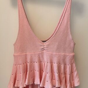 Urban Outfitters Pink Ruffle Tank Top